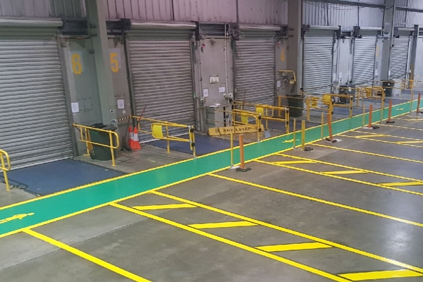 line marking striping painting  warehouse floors Los Angeles